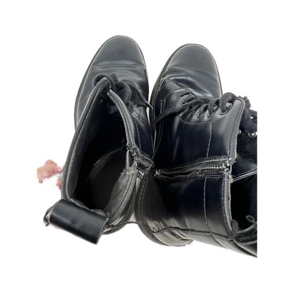 H&M Black Combat Boots Faux Leather Mens 10.5 - Picture 7 of 8
